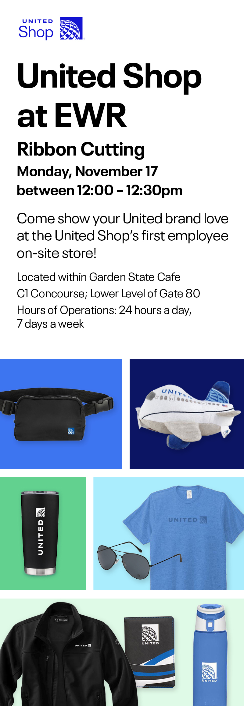 United Airlines EWR eCommerce marketing piece